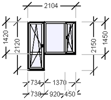 IVAPER GRAU 62: Окно, Ivaper 62 мм (В), Maco, 1610х3520, Белый, Белый