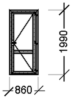 Alt W62:Дверь входная открывание наружу, Alt W62, Дверная фурнитура, 1990х860, Серый 9006, Серый 900