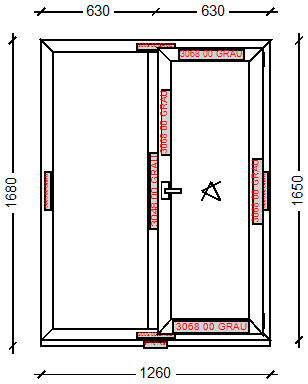 IVAPER GRAU 62: Окно, Ivaper 62 мм (В), Vorne, 1650х1260, Белый, Белый